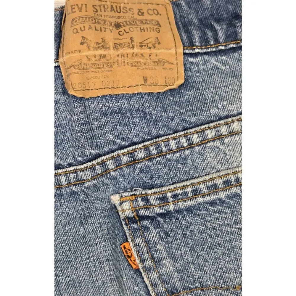 80s Levis Orange Tab Jeans Vtg 517 Bootcut Distressed Indie Sleaze 34x28 Actual